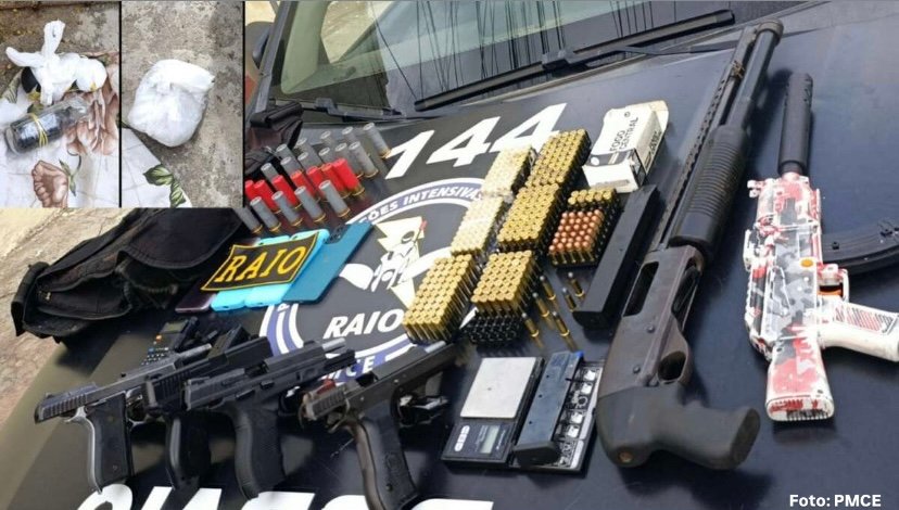 Ação policial em São Benedito resulta na prisão de sete suspeitos e na apreensão de armas, munições e granadas.