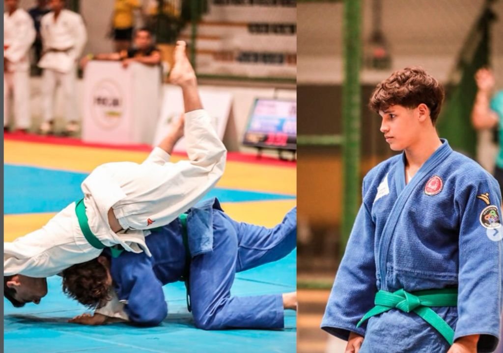 João Marcos durante competição do Campeonato Cearense de Judô em Fortaleza.