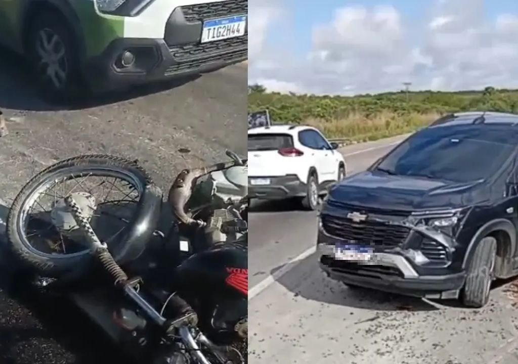 Veículos envolvidos em sequência de acidentes na BR-222, em Umirim, que resultou na morte de duas pessoas.